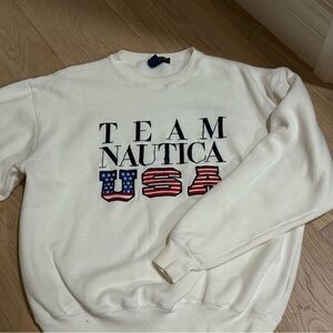 nautica white crewneck usa